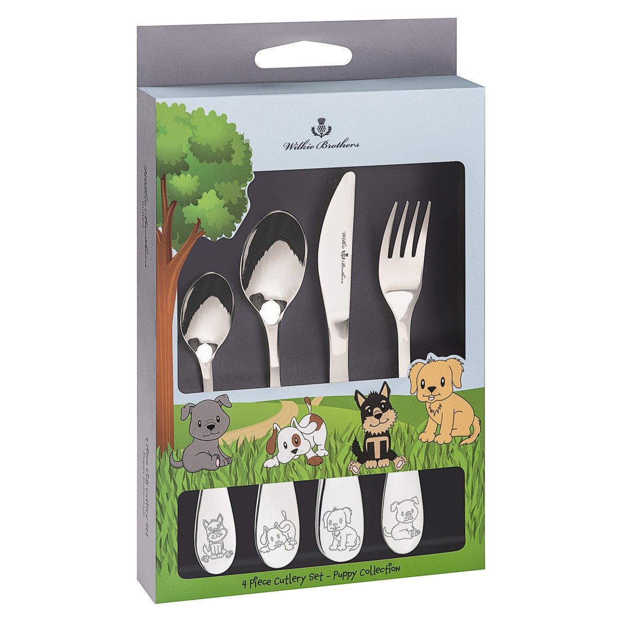 Wilkie Brothers 4 Piece Children's Cutlery Set - Puppy