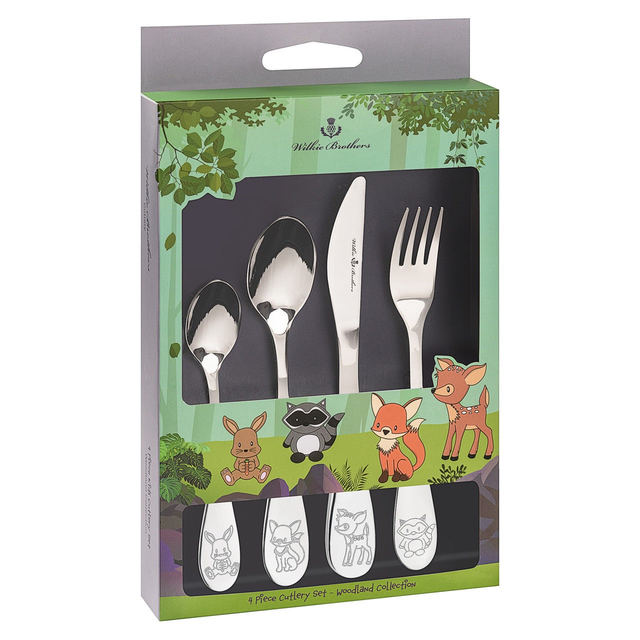 Wilkie Brothers 4 Piece Children's Cutlery Set - Woodland