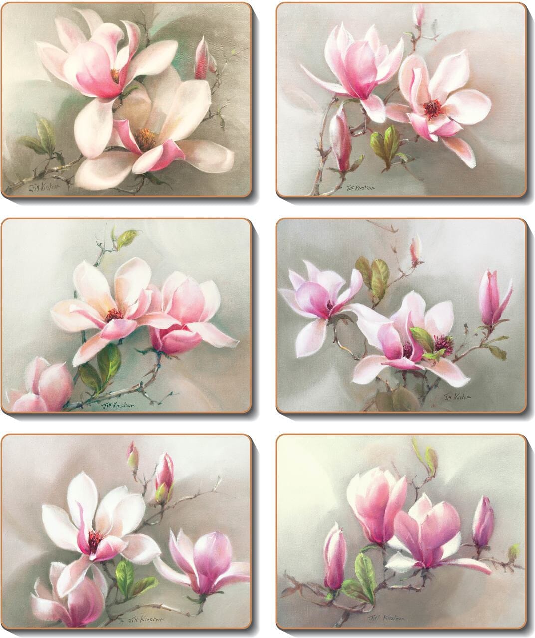 Cinnamon Magnolias Coasters - Set Of 6 Placemats & Coasters The Cooks Kitchen 