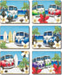 Cinnamon Beach Combi Placemats - Set Of 6