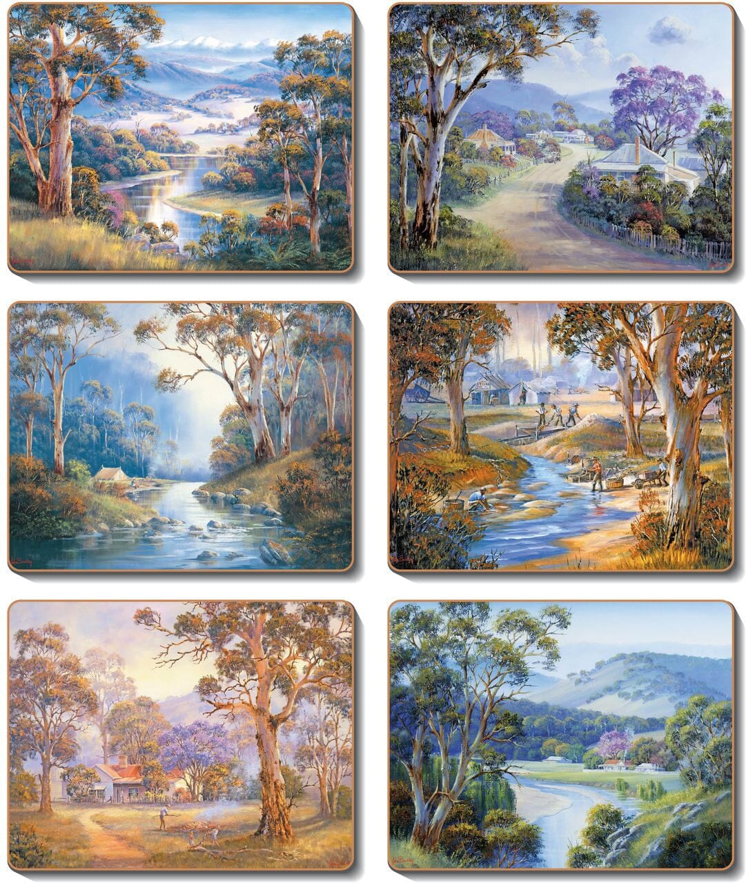 Cinnamon Bradleys Stream Placemat- Set Of 6 Placemats & Coasters The Cooks Kitchen 