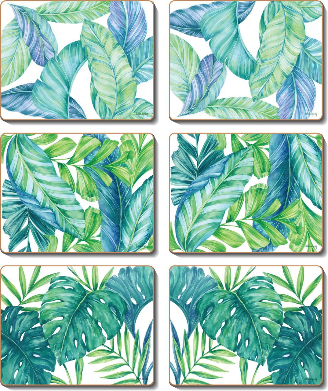 Cinnamon Tropical Leaves Coasters - Set Of 6