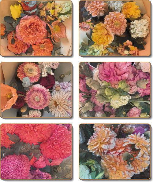 Cinnamon Flower Market Coasters