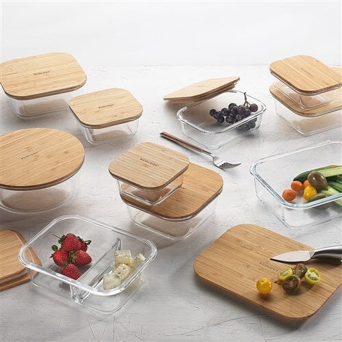 Ecology Nourish Square Storage With Bamboo Lid 18cm Glassware Storage The Cooks Kitchen 
