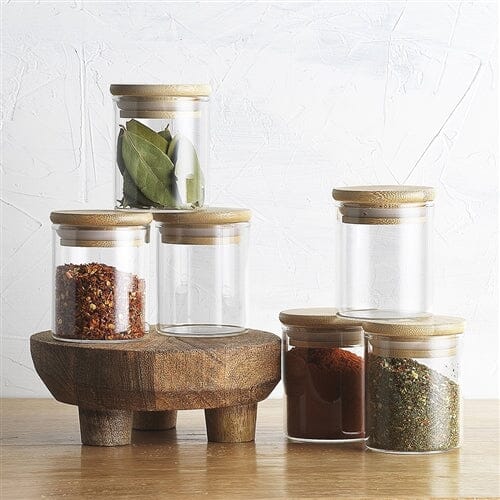 Pantry Round Spice Jar Set 6pc Herb & Spice Storage The Cooks Kitchen 