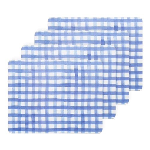 Ecology Ripe Set Of 4 Placemats Blue Gingham Placemats & Coasters The Cooks Kitchen 