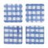 Ecology Ripe Set Of 4 Coasters Blue Gingham