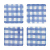 Ecology Ripe Set Of 4 Coasters Blue Gingham