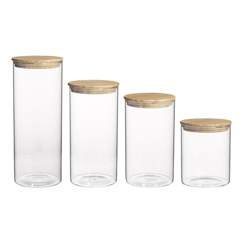Pantry Set Of 4 Round Canisters Glassware Storage The Cooks Kitchen 