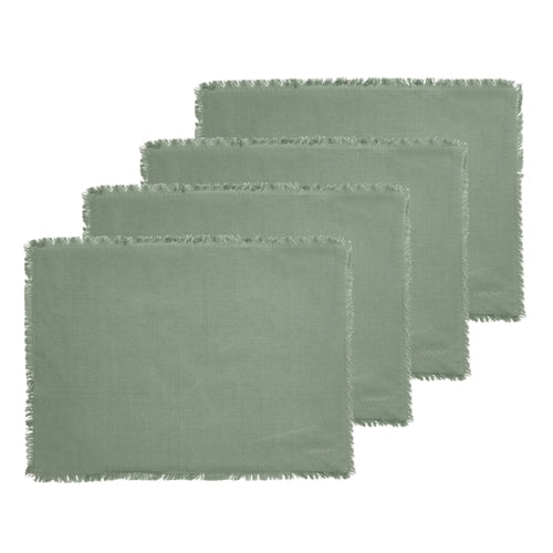 Ecology Fray Set Of 4 Placemats 38x53cm Midday