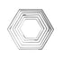 Cutter Set Hexagon Tin 6pc 45-95mm