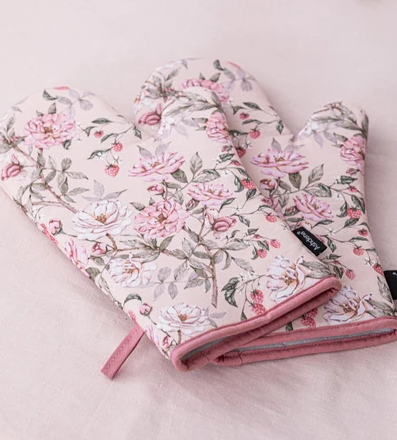 Ashdene Raspberry Rose 2pk Oven Mitt