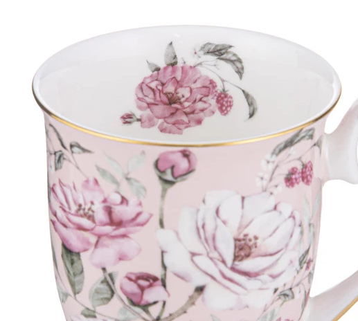 Ashdene Raspbrry Rose Pink Footed Mug 310ml