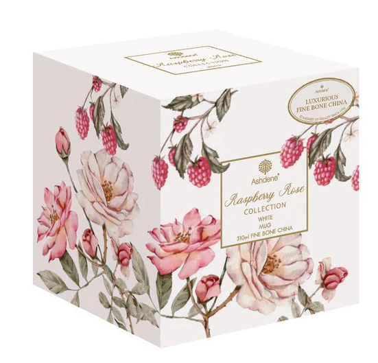 Ashdene Raspberry Rose White Footed Mug 310ml