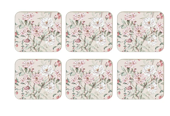 Ashdene Raspberry Rose 6pk Coasters