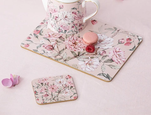 Ashdene Raspberry Rose 6pk Coasters