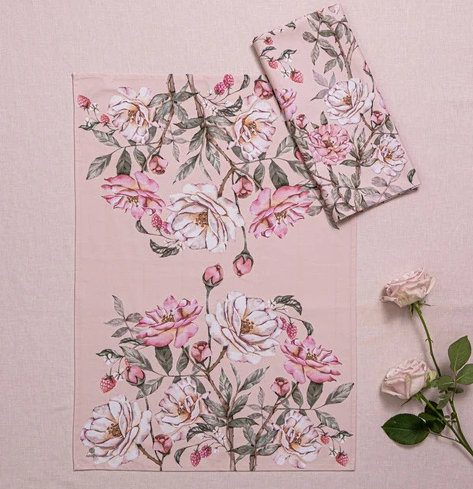 Ashdene Raspberry Rose 2pk Kitchen Towel