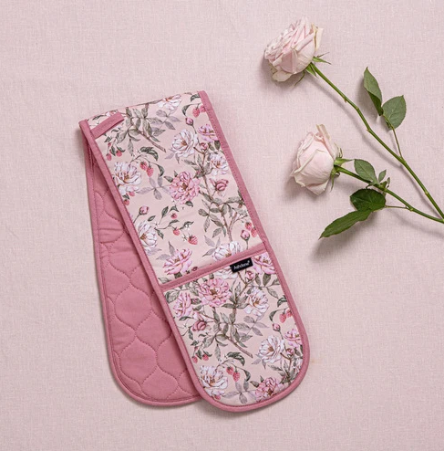 Ashdene Raspberry Rose Double Oven Mitt
