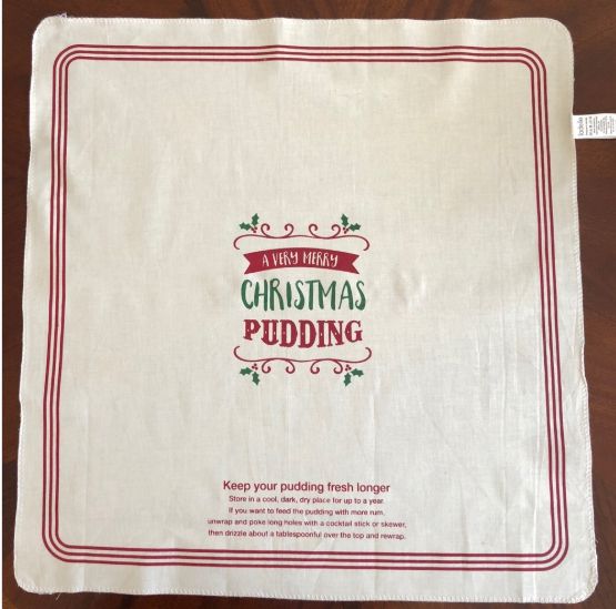 Ladelle "tis The Season" Pudding Cloth 60cmx60cm Mixing Bowls & Pudding Bowls The Cooks Kitchen 