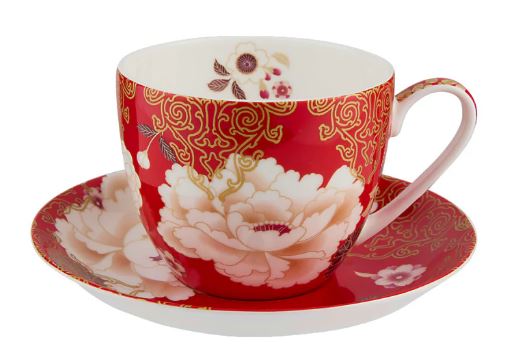 Maxwell & Williams Kimono Cup & Saucer 300ml - Red