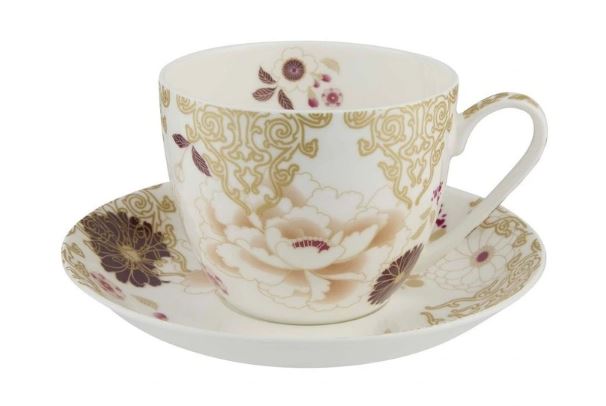Maxwell & Williams Kimono Breakfast Cup & Saucer 480ml -  White