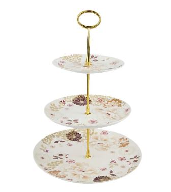 Maxwell & Williams Kimono 3 Tier Cake Stand 16/20/27cm White