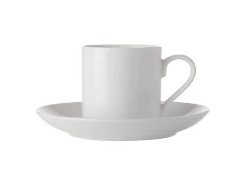 Maxwell & Williams White Basics Straight Demi Cup & Saucer 100ml Mugs - Cups & Saucers The Cooks Kitchen Mandurah 