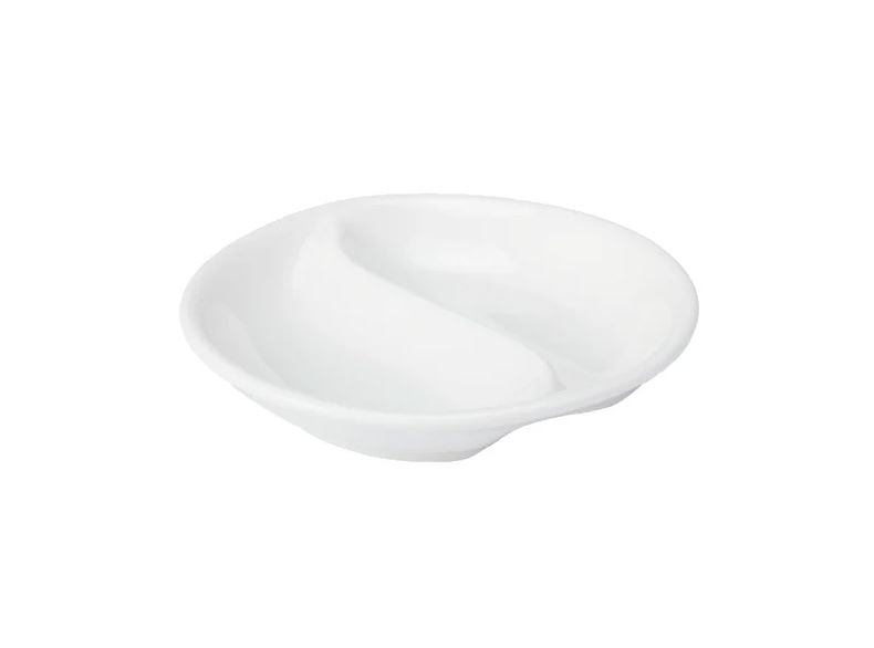 Maxwell & Williams White Basics Round Divided Sauce Dish 10cm Dinnerware Accessories The Cooks Kitchen Mandurah 