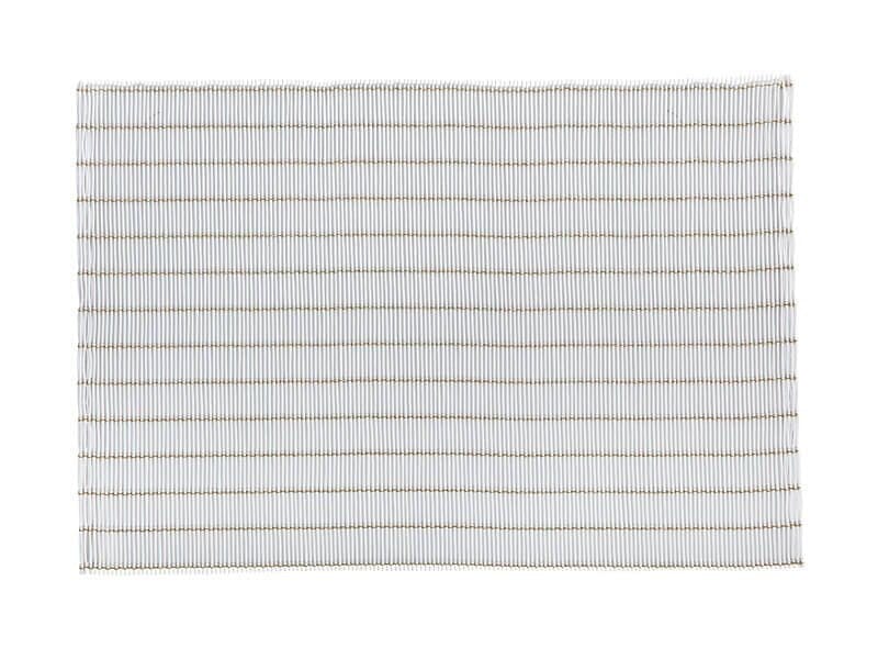 Maxwell & Williams Table Accents Lurex Bamboo Weave Placemat 45x30cm White W/gold Placemats & Coasters The Cooks Kitchen Mandurah 