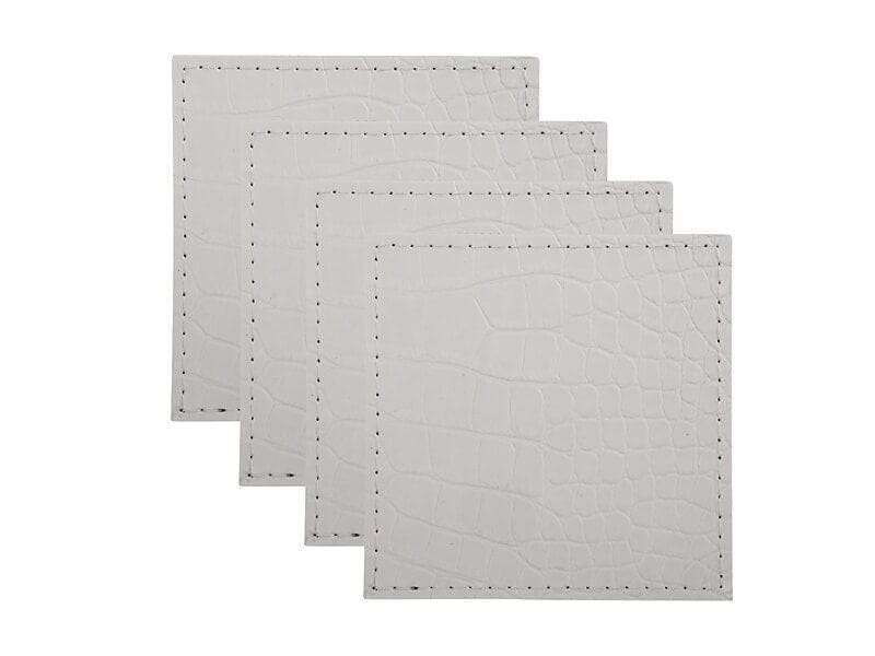 Maxwell & Williams Table Accents Leather Look Alligator Coaster 10x10cm Set Of 4 Ecru Placemats & Coasters The Cooks Kitchen Mandurah 