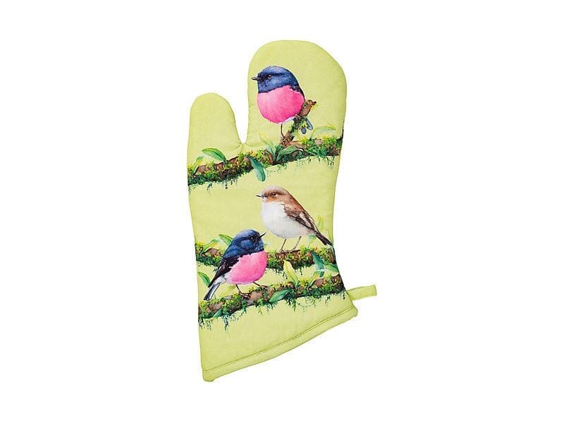 Maxwell & Williams Katherine Castle Bird Talk Oven Mitt Pink Robins Aprons, Mitts & Gloves The Cooks Kitchen Mandurah 
