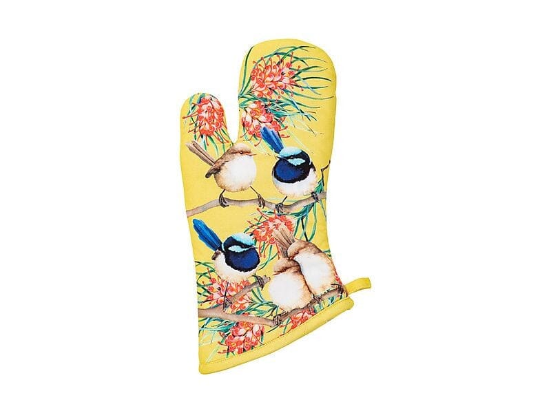 Maxwell & Williams Katherine Castle Bird Talk Oven Mitt Superb Fairy-wrens Aprons, Mitts & Gloves The Cooks Kitchen Mandurah 