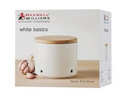 Maxwell & Williams White Basics Garlic Pot 10cm Garlic Storage The Cooks Kitchen 