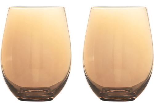 Maxwell & Williams Glamour Stemless Glass 560ml S/2 Gold