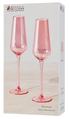 Maxwell & Williams Glamour Flute 230ml S/2 Pink
