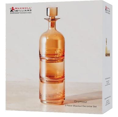 Maxwell & Williams Glamour 3pc Stacked Decanter Set Gold Decanter Sets The Cooks Kitchen 