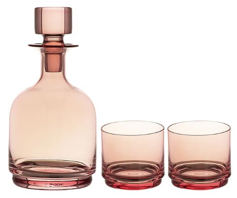 Maxwell & Williams Glamour 3pc Stacked Decanter Set Pink