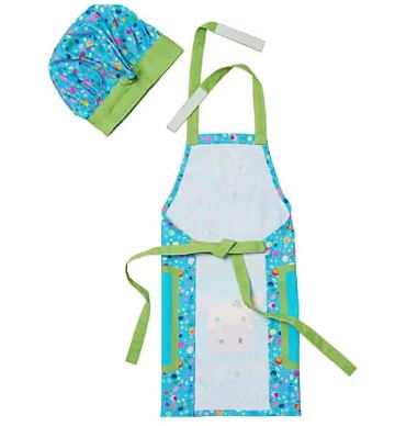 Maxwell & Williams Kasey Rainbow - Critters Childs Apron & Hat Set - Blue