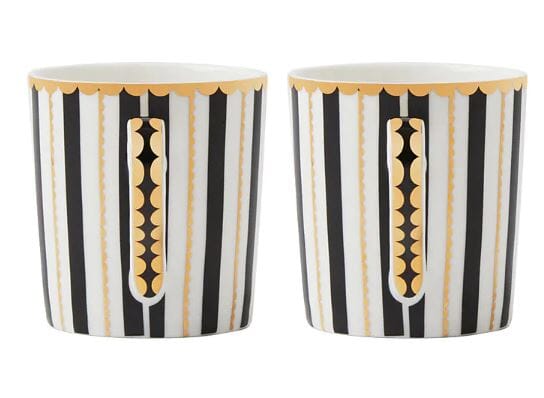 Maxwell & Williams Teas & C's - Regency Demi Cup & Saucer 100ml Set Of 2 - Black Mugs - Cups & Saucers The Cooks Kitchen 