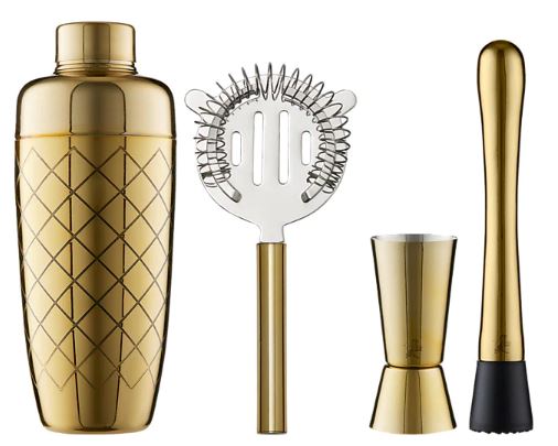 Maxwell & Williams Cocktail & Co Lafayette 4pc Cocktail Set Gold