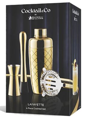 Maxwell & Williams Cocktail & Co Lafayette 4pc Cocktail Set Gold