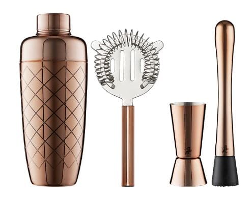 Maxwell & Williams Cocktail & Co Lafayette 4pc Cocktail Set Rose Gold Cocktail Hour The Cooks Kitchen 