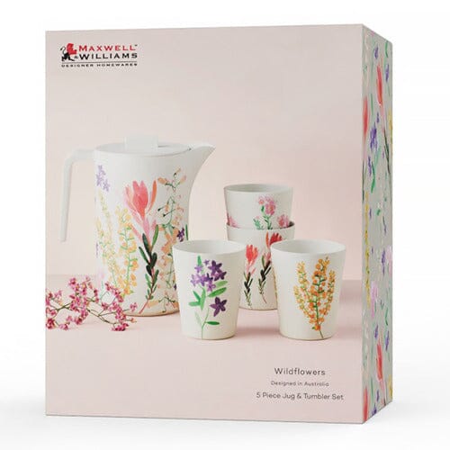 Maxwell & Williams Wildflowers - Bamboo Jug & Tumblers 5pc Set Picnicware The Cooks Kitchen 