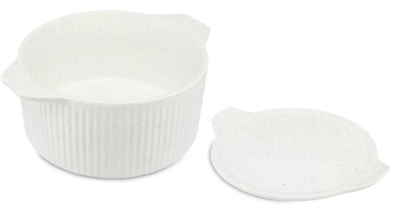 Maxwell & Williams Speckle - Round Casserole With Tray Lid 3l - Cream