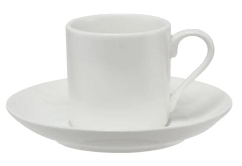 Maxwell & Williams White Basics - Straight Demi Cup & Saucer 100ml Mugs - Cups & Saucers The Cooks Kitchen 