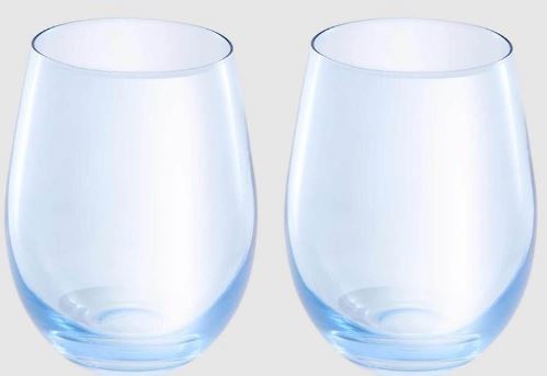 Maxwell & Williams Glamour - Stemless Wine Glass 540ml Set Of 2 - Blue