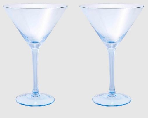 Maxwell & Williams Glamour - Martini Glass 230ml Set Of 2 - Blue