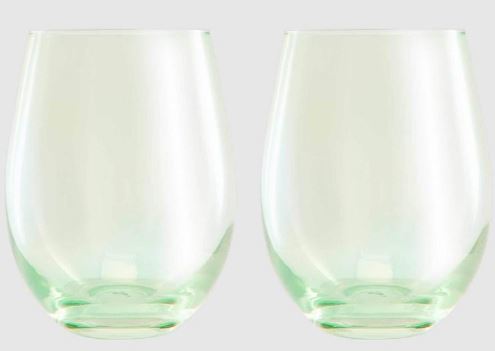 Maxwell & Williams Glamour - Stemless Wine Glasses 540ml Set Of 2 - Green