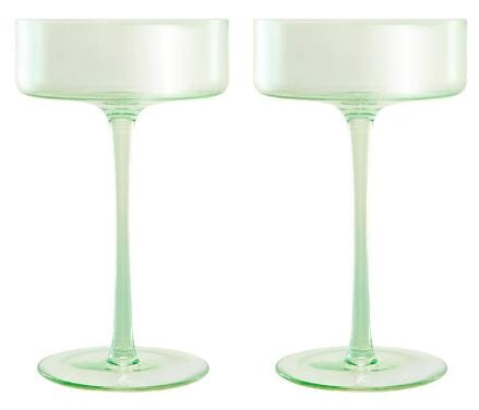Maxwell & Williams Glamour - Coupe Glass 240ml Set Of 2 - Green Champagne The Cooks Kitchen 