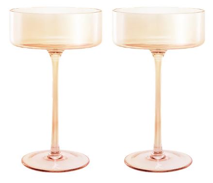 Maxwell & Williams Glamour - Coupe Glass 240ml Set Of 2 - Coral